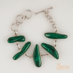 Malachite Bracelet set in Sterling Silver